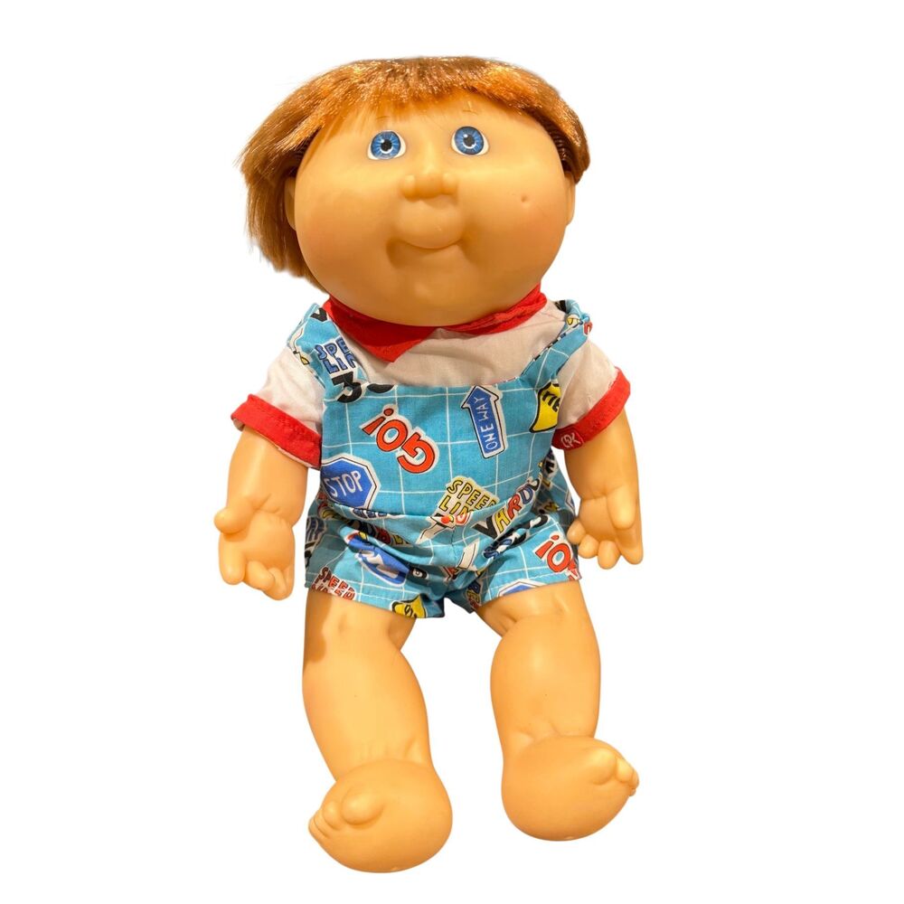 Vintage 1990 Hasbro Cabbage Patch Kids Boy Toddler - Blue Eyes Red Hair